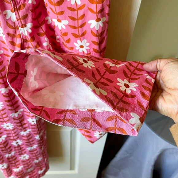 Big Bud Press Daisy Chain Jumpsuit Pink Floral Cotton Twill Medium GUC - Picture 3 of 12